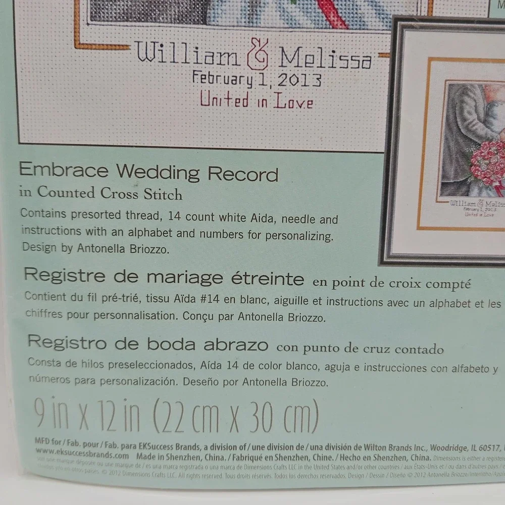 Dimensions Cross Stitch Kits Flowery Verse 3122 Two Hearts Embrace Wedding 73806